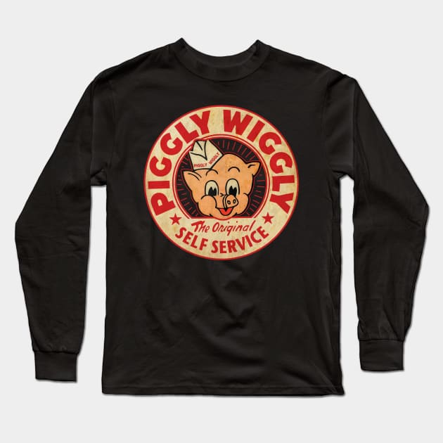 Vintage Piggly Wiggly Long Sleeve T-Shirt by CLARASTEAM